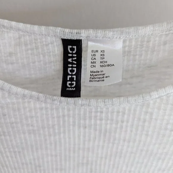 H&M sheer white top, XS - Picture 2 of 4